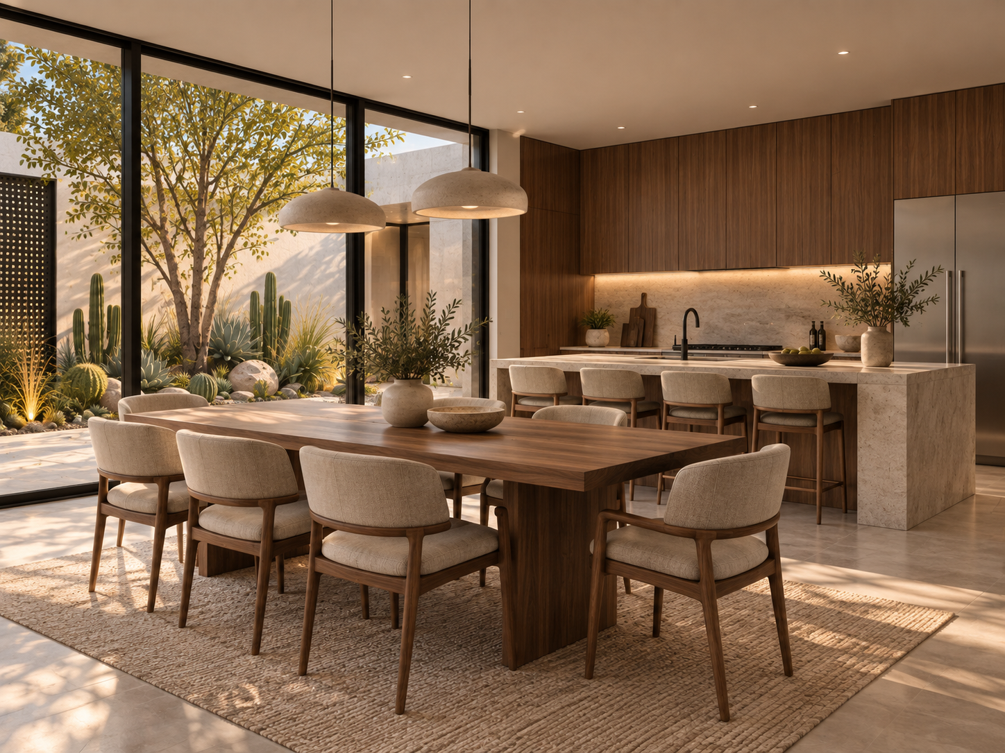 Casa Otay: comedor y cocina, render de la propuesta