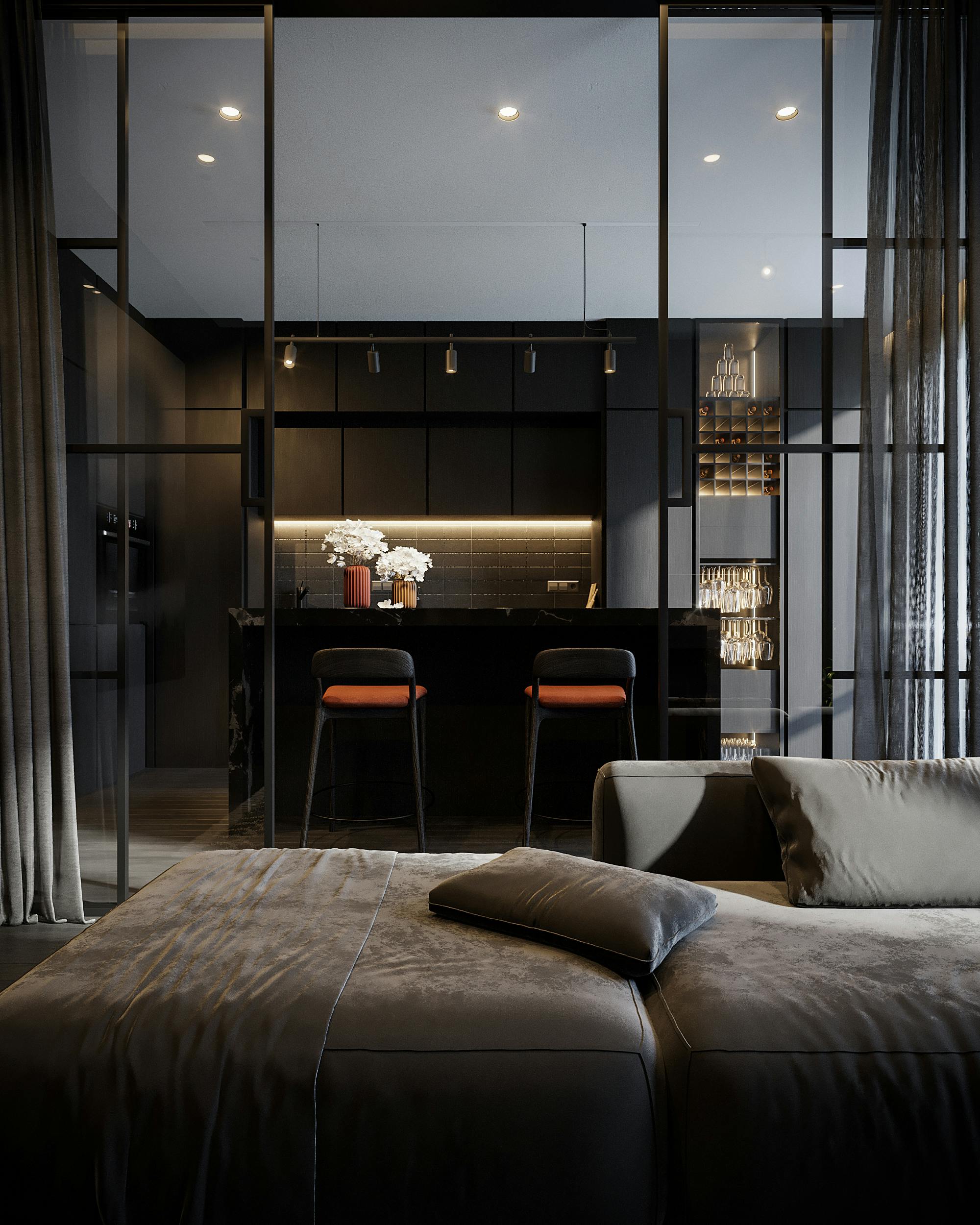 Sala y cocina de Departamento 21